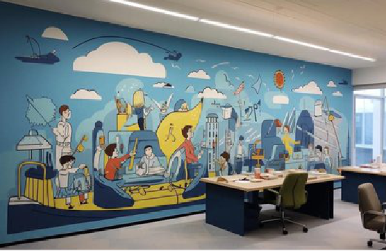 巴南办公室墙绘的特点。